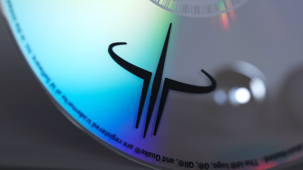 Diffraction grating under a CD artwork